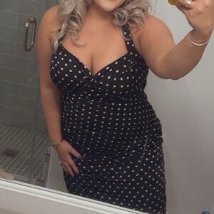 VICI MABLE Black and Cream Polka Dot Dress